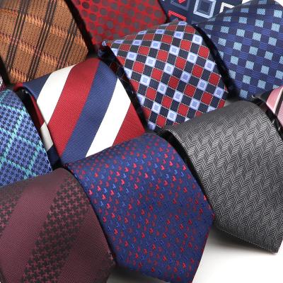 China Luxury Red Blue Striped Plaid Dots Business Necktie Men's Classic Casual 8cm Tie Ties For Mens Suit Neckerchief Wedding Party Neckties for sale