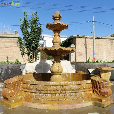 China Large Modern Outdoor Decorative Garden Statue Marble Fountain Water Fountain Natural Marble Stone Actions New for sale