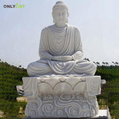 China Modern Custom Large Outdoor Sitting White Marble Buddha Statues For Sale for sale