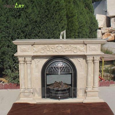 China Contemporary Natural Marble Italian Style Marble Fireplace Mantel for sale