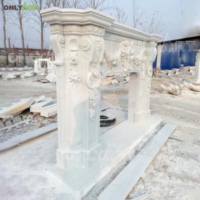 China French Roman Style Gas Decor Fireplace Indoor Decorative Antique Mantel for sale