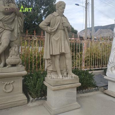 China Modern Most Updated Natural Marble Statues Famous Natural Marble Roman Soldier Old Man Figure Marble Sculpture for sale