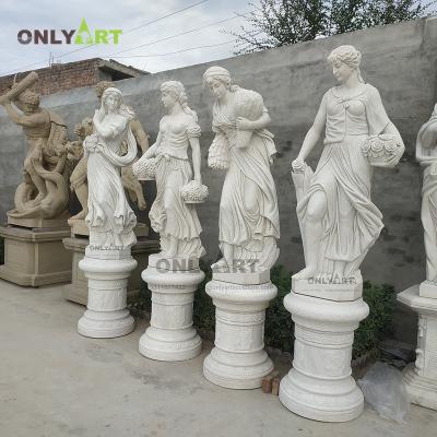 China Modern Customized Four Seasons Large Famous Stone Sculpture High Quality Red Marble Statues For Outdoor for sale