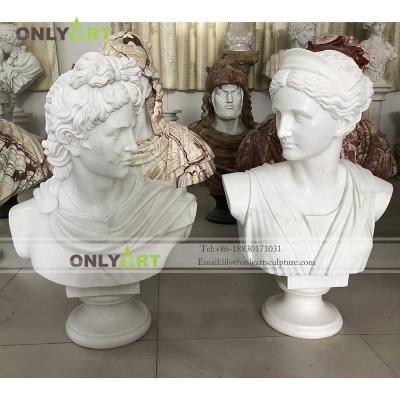 China Modern Greek Cast Marble Bust Sculpture Of Apollo And Goddess Artemis Diana for sale