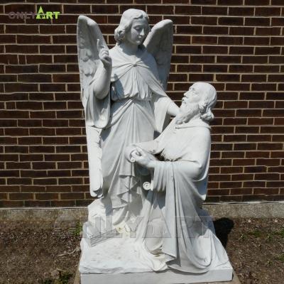 China Modern Famous Church Decoration Marble Carving Angel Sculpture for sale