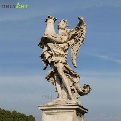 China Modern Famous Saint Angelo Marble Angel Statue by Antonio Raggi Angel Bearing Column Ponte for sale