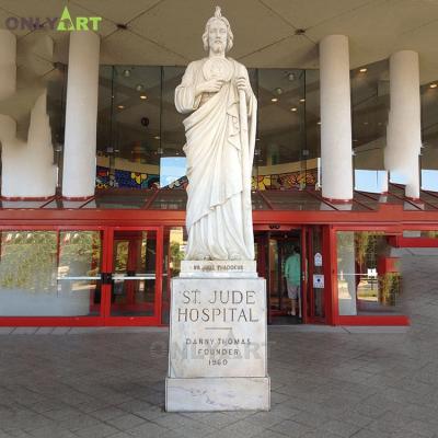 China Modern Large Size Hand Craved Saint St.Jude Statue Marble Sculpture For Church for sale