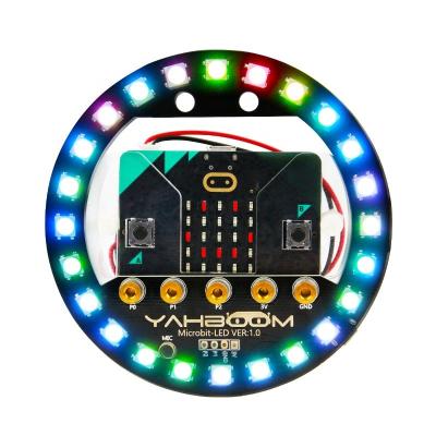 China The programmable LED halo expansion board with 24 RGB lights for BBC V1 V2 without Microbit LED board Yahboom LED halo programmable expansion board for sale