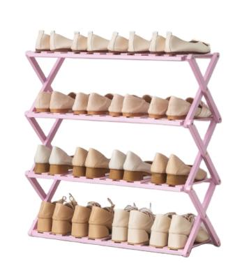 China Economical Simple Household Shelf Storage Rack Expandable At Dormitory Entrance Free Of Installation for sale