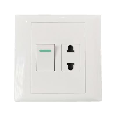 China INTERIOR MINISTRY HOTEL 2 Strip Switch 2 Pin Socket 10A Socket Outlet Surface Sockets and Switches for sale