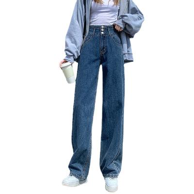 China Autumn new style breathable thin drape-breasted loose straight-leg jeans for sale