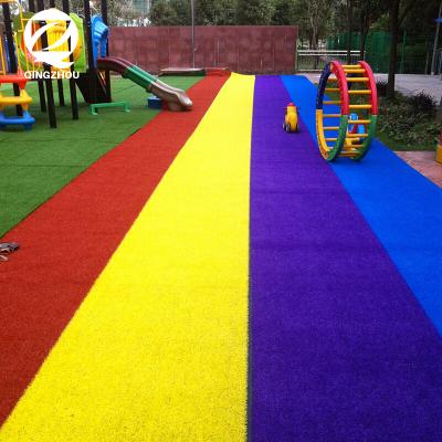 China L007 30mm cost effective rainbow artificial grass and synthetic turf for kindergarten and decoration L007-3 for sale