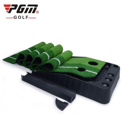 China Artificial Grass+Plastic Golf PGM Indoor Golf Putter Golf Putter Automatic Ball Return Green Putting Mat Golf Putting Trainer for sale