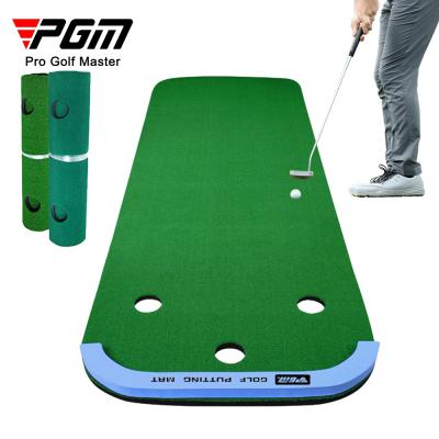 China 3 Hole Indoor Wavy Indoor Short Green Grass Shape Ball Anti-Drop Wholesale Practice Golf Mat for sale