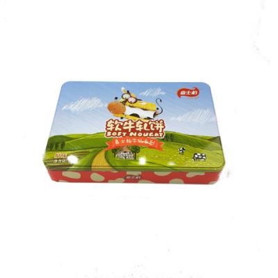 China Wholesale Rectangular Recyclable Soft Metal Tin Nougat Box Wholesale Good Quality Food Grade Cookies Chocolate Tin Packaging Box for sale