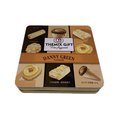 China High Quality Square Food Shape Tin Box Food Grade Cookie / Chocolate Metal Tin Box for sale