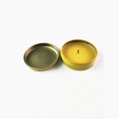 China Natural Tin Can Aromatherapy Candle Tin Wax Lemon Flavors Small Round Candle Recyclable for sale