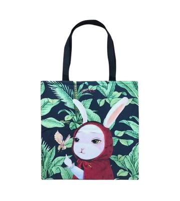 China Reusable Eco-Friendly Letter Printing Cotton Canvas Capacity Durable Tote Bag for sale