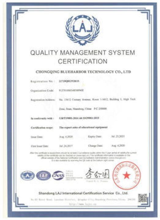 Quality Management System Certificate - Chongqing BlueHarbor Technology Co.,Ltd.