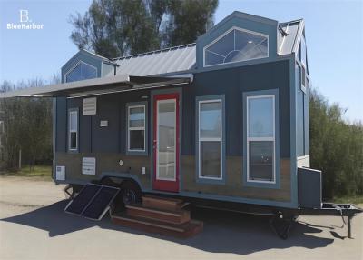 China Customized Prefab Tiny House On Wheels With Solar Panels And Sunshades Looks for sale