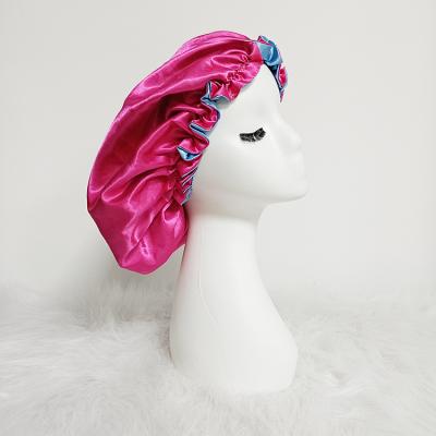 China Wholesale Designer Comfortable And Soft Satin Hair Caps Women SATIN/POLYESTER Bonnets For Care Hair for sale