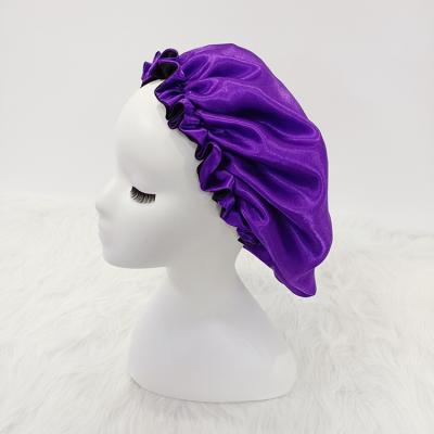 China SATIN/POLYESTER Double Layer and Satin Hair Wraps Multi Color Customization Hoods Designer Bonnet For Sleeping for sale