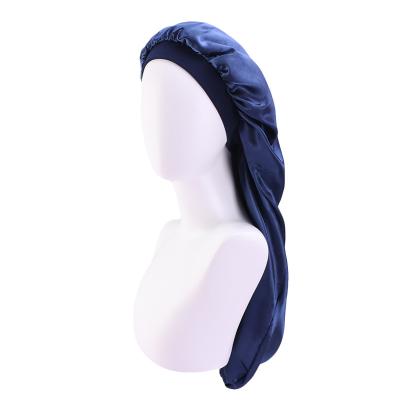 China New Fashion SATIN/POLYESTER adjustable printed silk hair care hair bonnets sleep long satin bonnet for women braid hair for sale