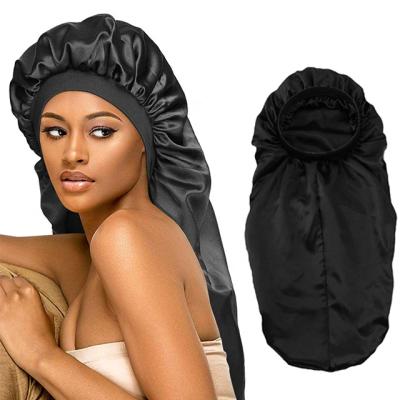 China 2021 Fashion Designer Blank Long Satin Hair Hood Wholesale Soft Luxury Silk Hair Hoods With Custom for sale