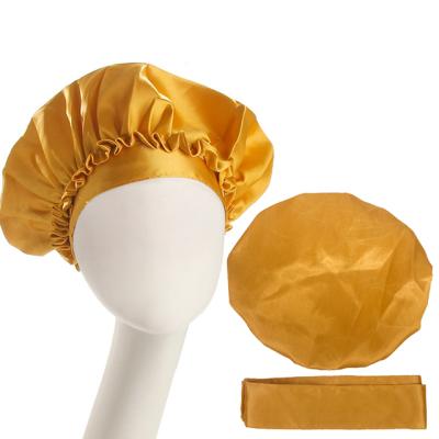 China Luxury Hot Selling Designer Beanies And Head Wraps African Long Tape Double Layer Chemotherapy Sleep Hat for sale