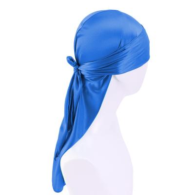 China Low Moq Designer Luxury Silky SATIN/POLYESTER Durags and Cowls Durags Custom Logo For Curly Hair Silk for sale