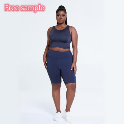 China Free Sample Custom Logo Activewear 1x-4x Women's Fitness Pants And Bras Plus Size 2 Pieces Set Yoga Plus Size Apparel Suppliers for sale