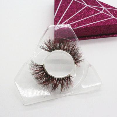 China Natural Premium Faux 3D Crisscross Lashes Mink Lashes With Color With Customize Box Packing for sale