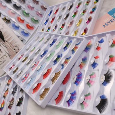 China Natural Private Label Rainbow Private Label Full 5d 3d False Mink Eyelashes Vendor Mixed Luxury Colorful National Flag Eye Lashes for sale