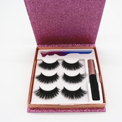 China Long natural lashes 8d indivdual magnetic eyelashes packaging box for 3 set for sale