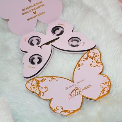 China Natural Long Heart And Butterfly Shape Lash Package Custom Butterfly Eyelash Packaging Box for sale