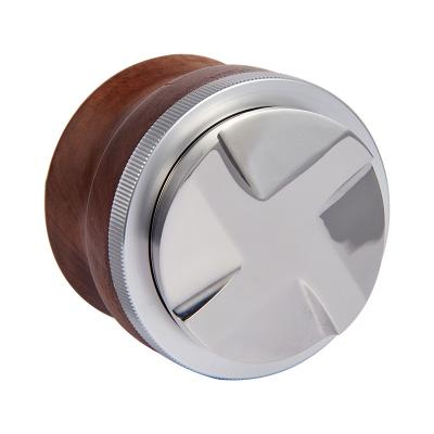 China 58MM Sustainable Walnut Coffee Tamper, Stainless Steel Coffee Dispenser Walnut Decoration Adjustable Height Coffee Dispenser for sale