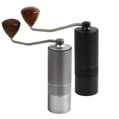 China Al-alloy Body 420 Stainless Steel Burr Homeuse Espresso Mini Small Portable Modern Hand Grinder Coffee Grinder Bartender Tools for sale