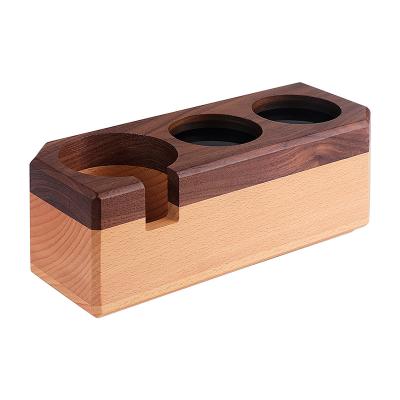 China Modern Factory Direct Coffee Accessories Coffee Needle Tamper Coffee Tamper Portafilter Dispenser With Wooden Stand for sale