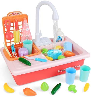 China Kitchen Toy Preschool Toy Play Sink Set with Running Water, Kids Play Kitchen Toy Sink Electronic Dishwasher, Pretend Role Play Kitchen Toy Set for sale