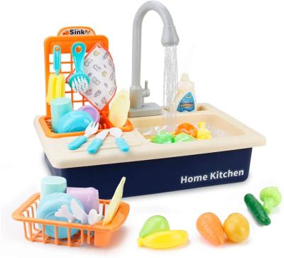 China Kitchen Toy Preschool Toy Play Sink Set with Running Water, Kids Play Kitchen Toy Sink Electronic Dishwasher, Pretend Role Play Kitchen Toy Set for sale