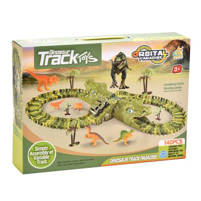 China Slot Toy 140 PCS Dinosaur Toys Race Track, Educational Toys Gift For Kids, Dinosaur Race Track For Kids for sale
