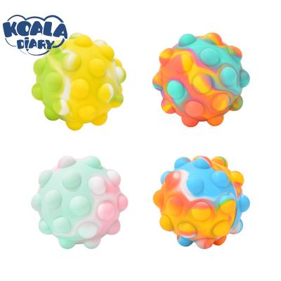 China Hot Selling Silicone 3D Sensory Stress Ball Toys for Kids and Adult, Noise Ball Wiggle Toy Push Bubble Toys, 3D Sensory Stress Ball Toys for sale