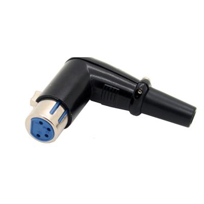 China 4pin female XLR right angle connectors for sale