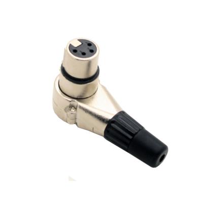 China Good quality 4pin female XLR right angle metal cable connectors for sale