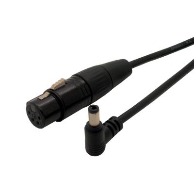 China 4pin female xlr to 5.5M DC right angle power cable for sale