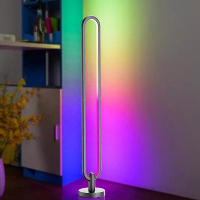 China Modern Corner Floor Lamp RGB LED Modern Floor Lamp With Sound Sensor Color Changing For Bedroom Decor for sale