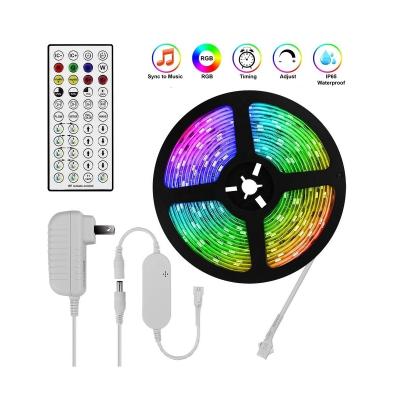 China Residential 5050 RGB Strip Light Kits with 44 Keys Controller Music Sync LED Strip Light for Home Decor for sale