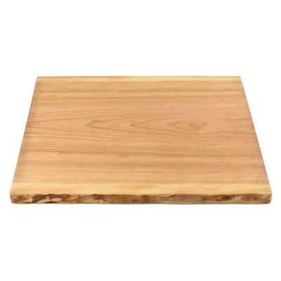 China 16 Inch Live Edge Cherry Wood Cutting Premium Charcuterie Board For Kitchen Food Meat Vegetable for sale