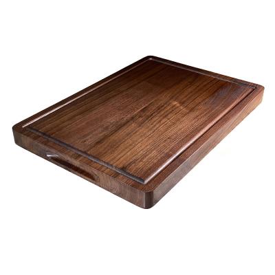 China Low MOQ Premium America Black Walnut Sustainable Wholesale 100% Wooden Cutting Board With Juice Groove for sale