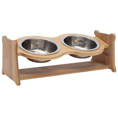 China Sustainable Manufacturer Wholesale Adjustable Height Pet Driver Lifting Steel Double Bowls for sale